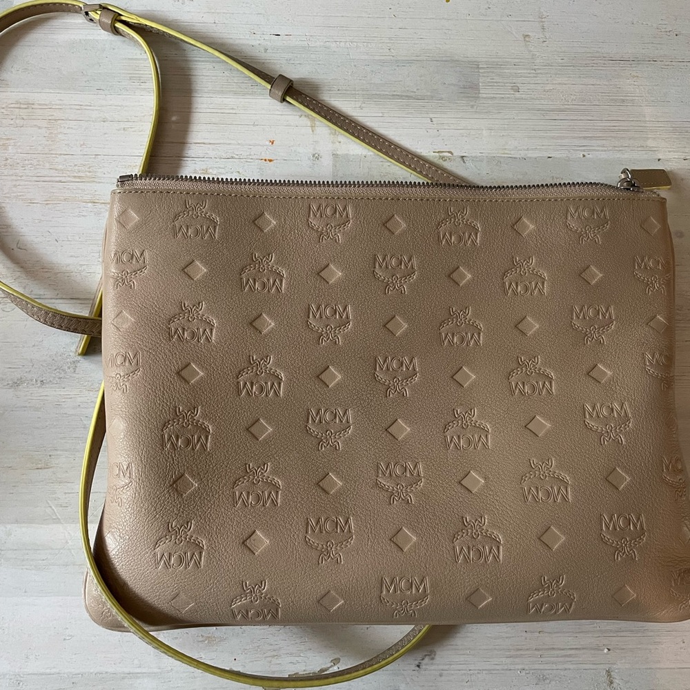 MCM Clutch with crossbody strap